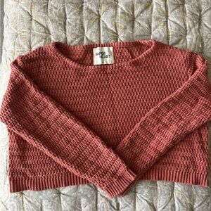 Paper heart, cropped knit sweater rust colored, size small